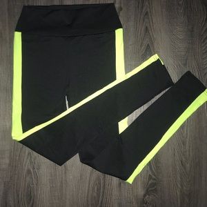 Neon Green and Black Yoga Pants